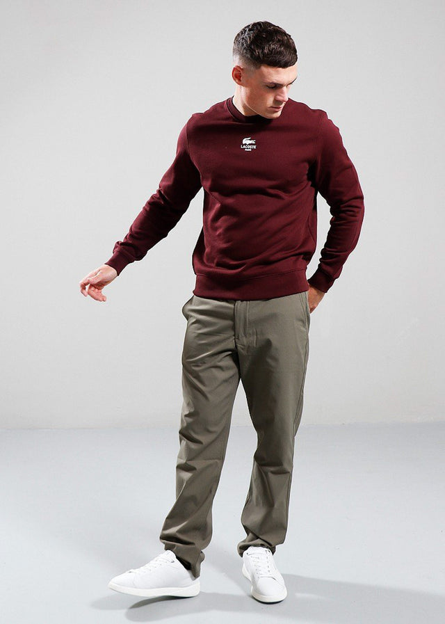Lacoste Pullover Sweatshirt logo print- expresso