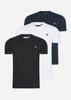 Lyle & Scott T-shirts  3 pack t-shirt - jet black - white - dark navy 