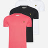 Lyle & Scott T-shirts  3 pack t-shirt - Electric Pink - Jet Black - White 