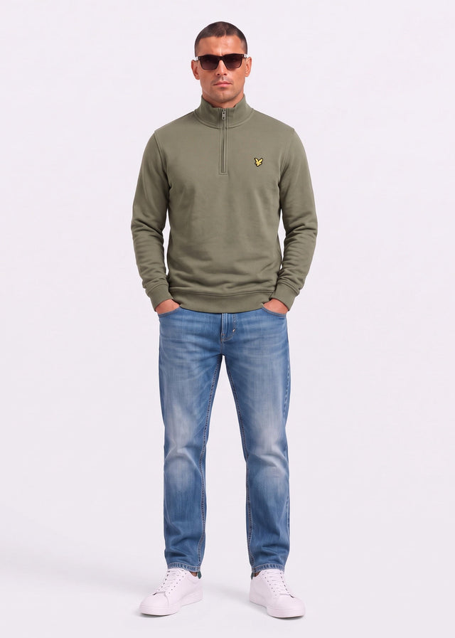 Lyle & Scott Pullover Quarter zip pullover sweatshirt - journey olive