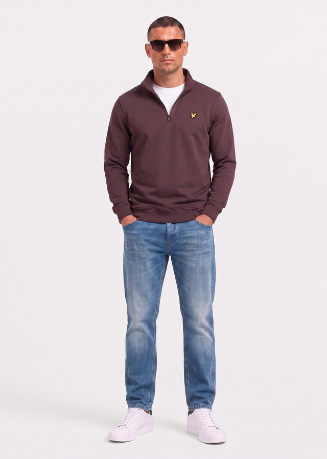 Lyle & Scott Pullover Quarter zip pullover sweatshirt - shelter brown