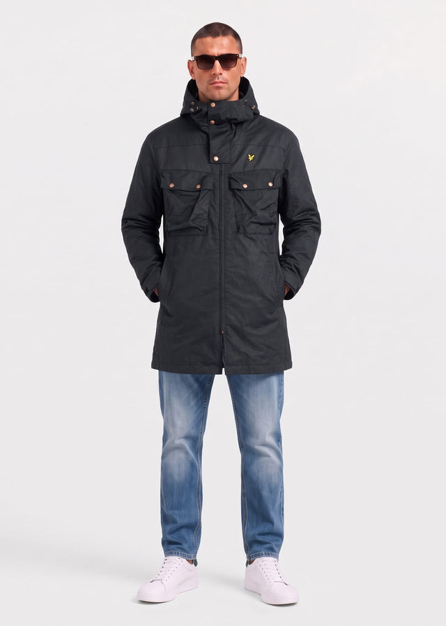 Lyle & Scott Jacken Waxed guard parka - jet black