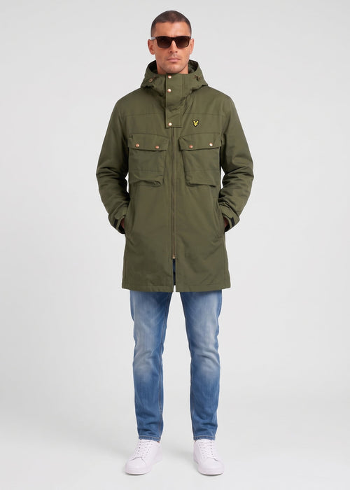 Waxed guard parka - true olive