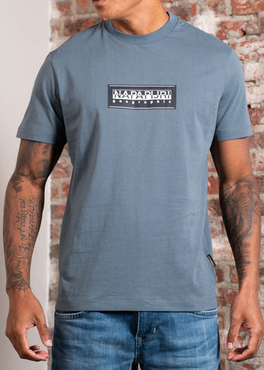 Napapijri T-shirts S box logo - stormy weat