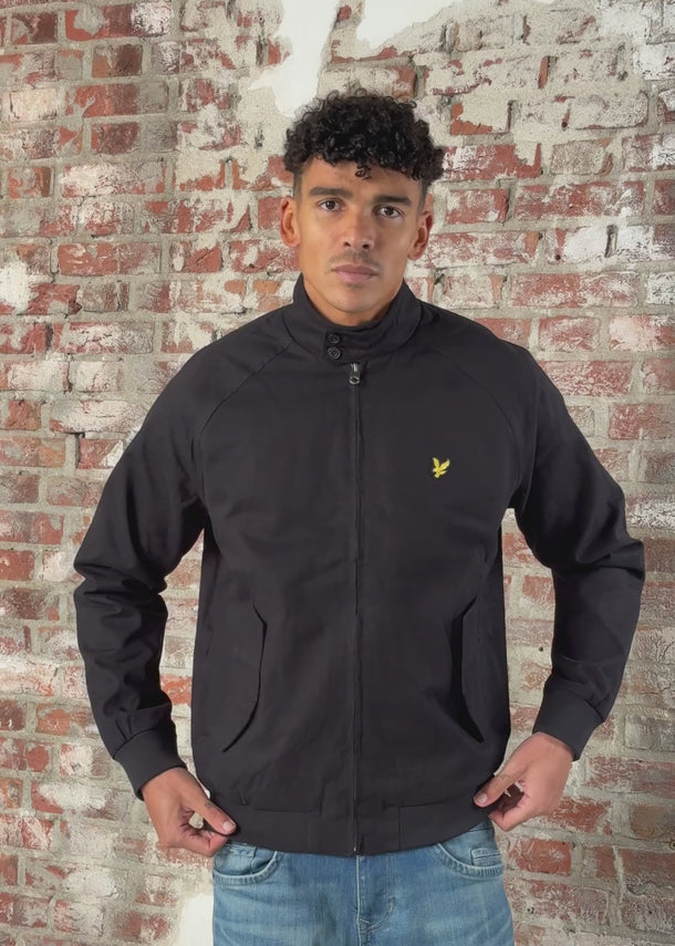 Lyle & Scott Jassen Cotton Harrington Jacket - Jet Black
