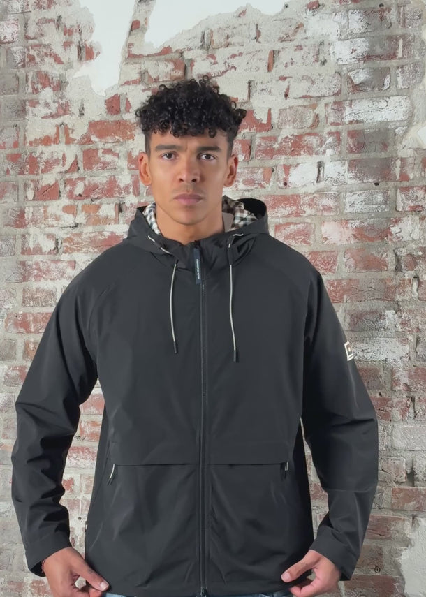 Aquascutum Jassen Shell sp hooded jacket - black