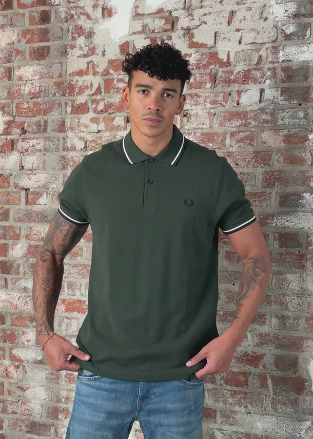 Fred Perry Polo's Twin tipped fred perry shirt - crtgrn snwt nvy