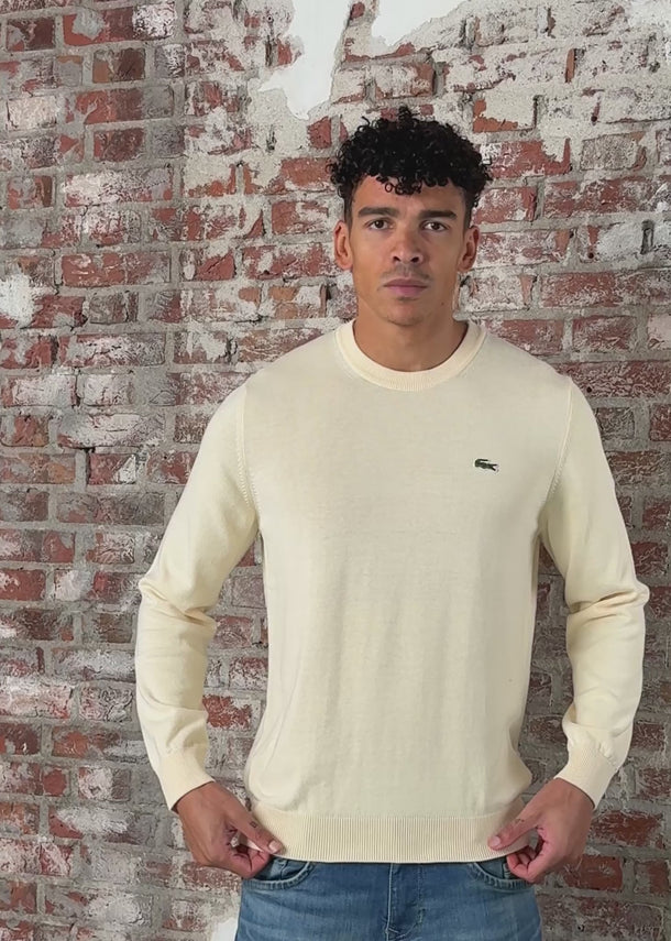 Lacoste Truien Regular fit crew neck sweater - naturel clair