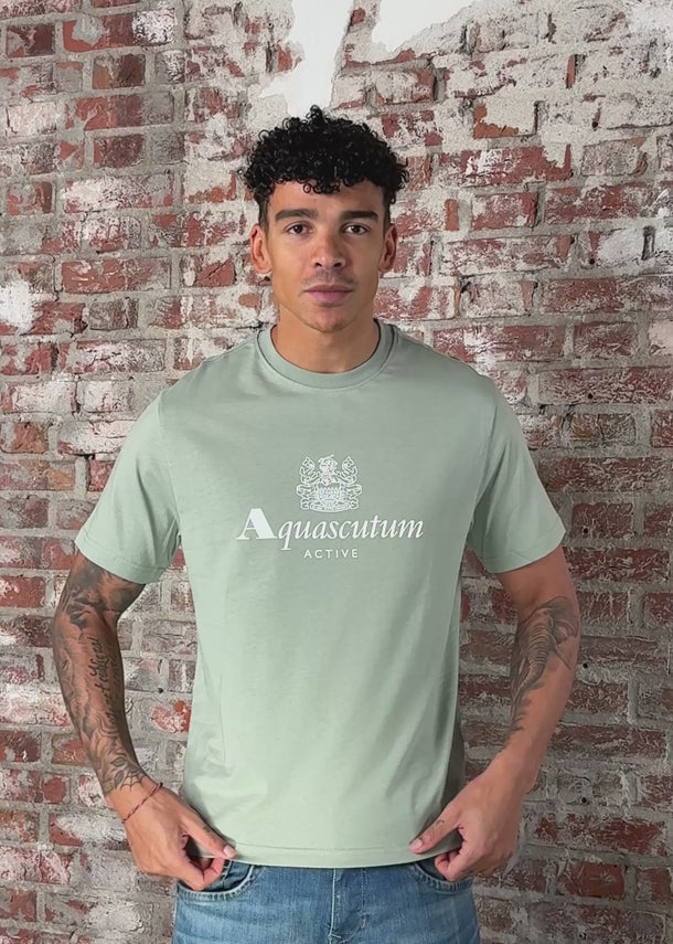 Aquascutum T-shirts Big logo t-shirt - salvia