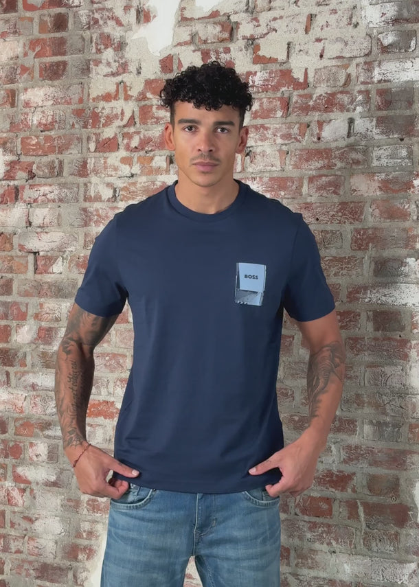 Hugo Boss T-shirts Te_plain - open blue