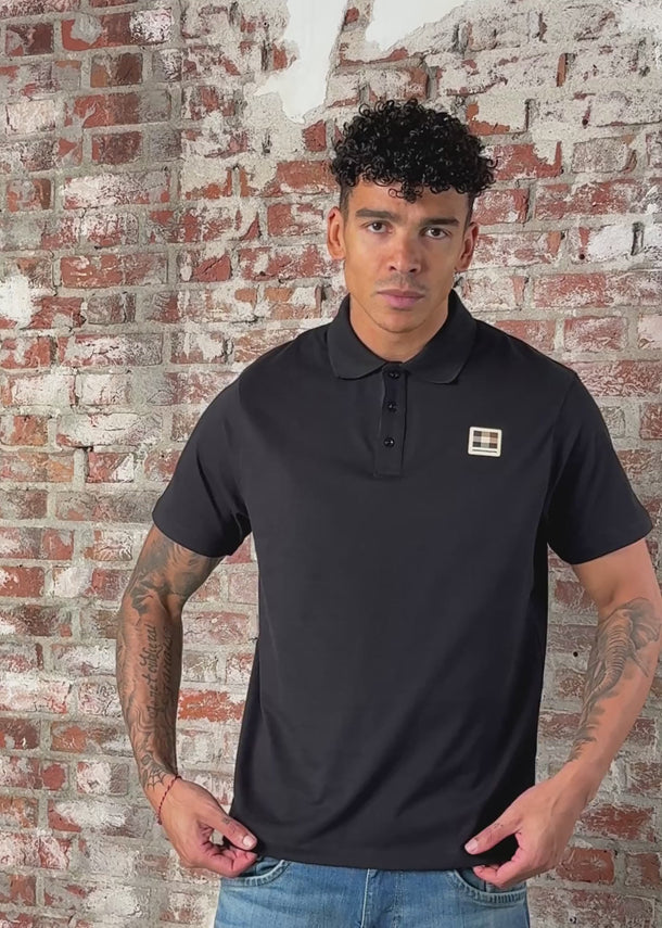 Aquascutum Polo's Stretch piqué badge polo - black