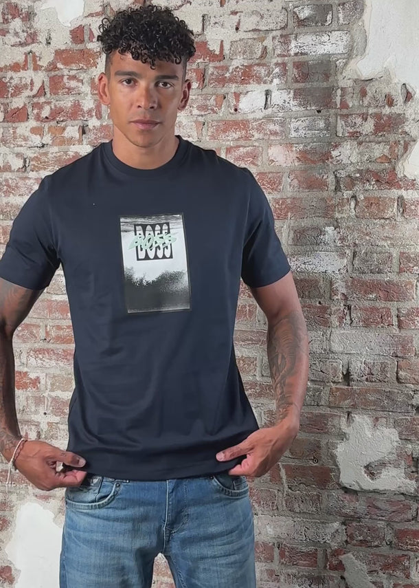 Hugo Boss T-shirts Te dj - dark blue