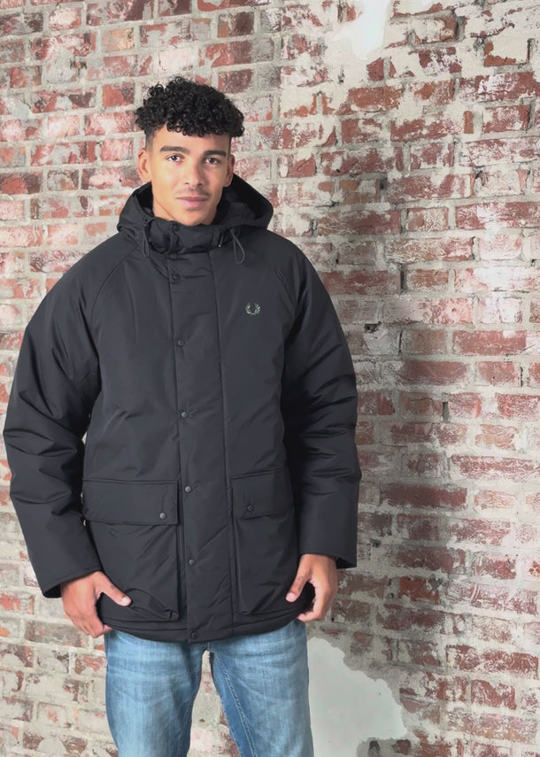 Fred Perry Jassen Padded zip through jacket - black