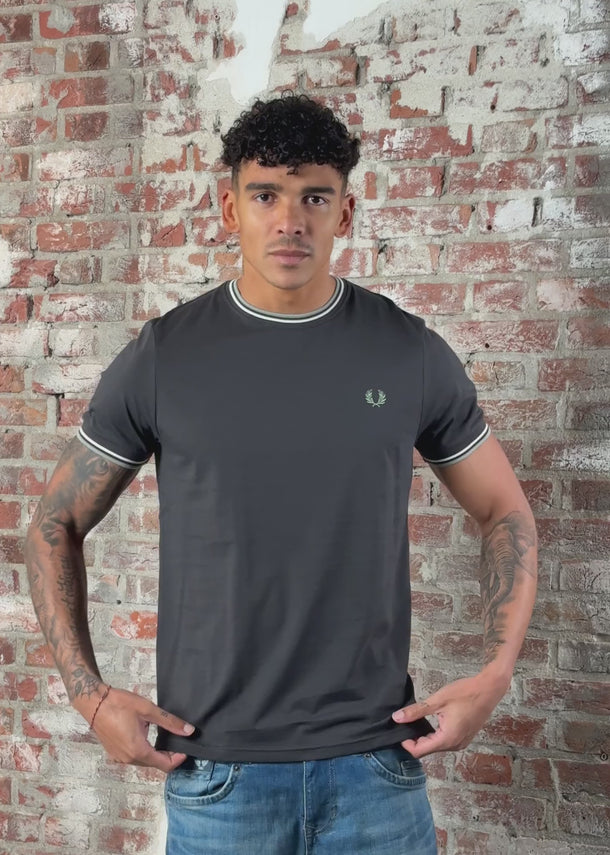 Fred Perry T-shirts Twin tipped t-shirt - anchor grey ecru seagrass