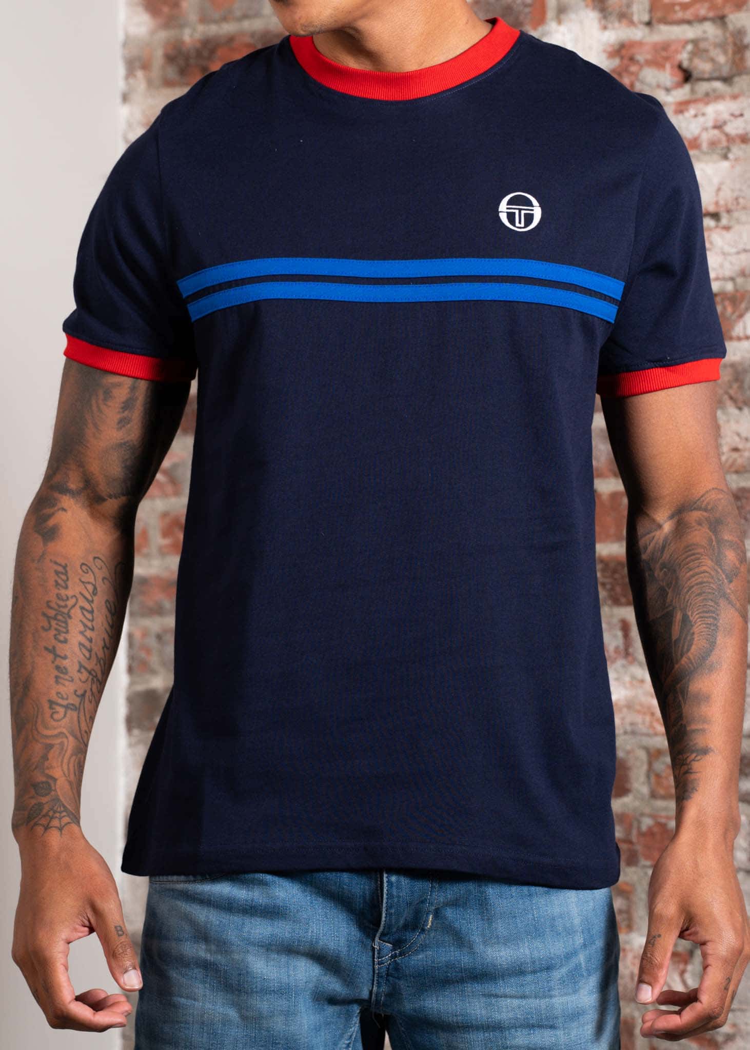 Sergio Tacchini T-shirts Supermac tee - maritime blue adrenaline rush nautical b
