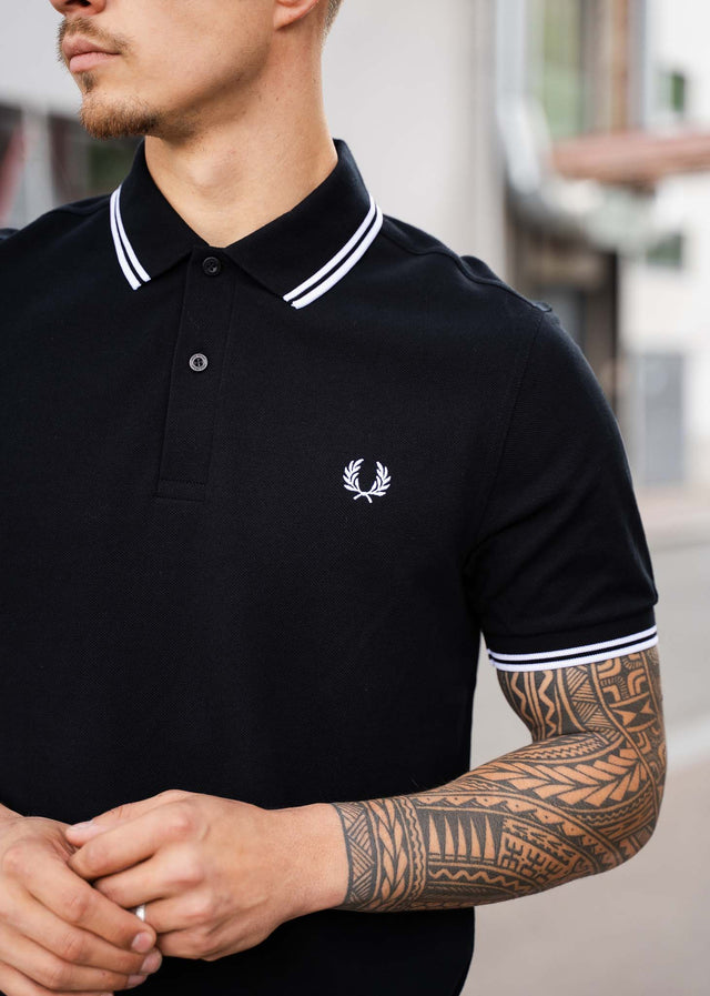 Fred Perry Poloshirts Twin tipped fred perry shirt - black white white