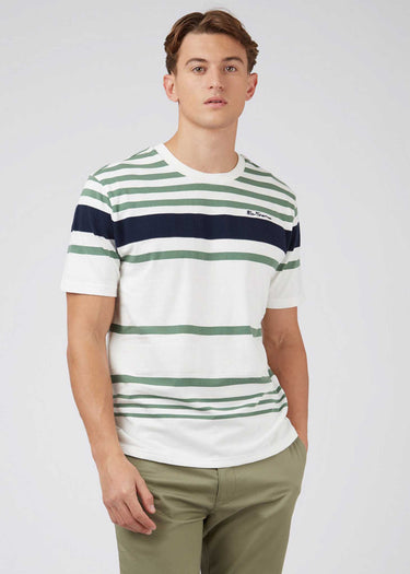 Ben Sherman T-shirts  Engineered stripe tee - snow white 