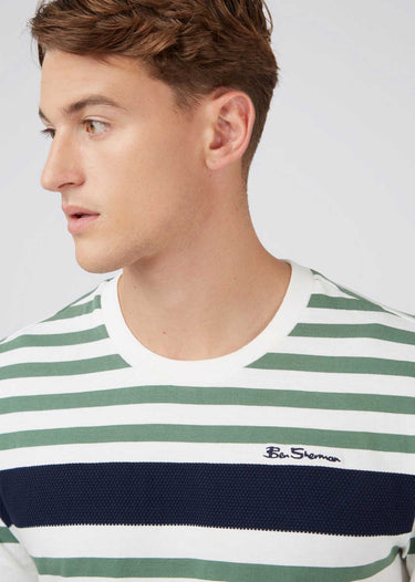 Ben Sherman T-shirts  Engineered stripe tee - snow white 