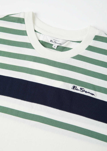 Ben Sherman T-shirts  Engineered stripe tee - snow white 