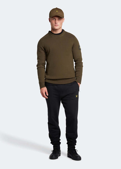 Lyle & Scott Truien  Shoulder detail crew neck knit jumper - olive 