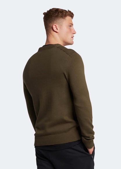 Lyle & Scott Truien  Shoulder detail crew neck knit jumper - olive 