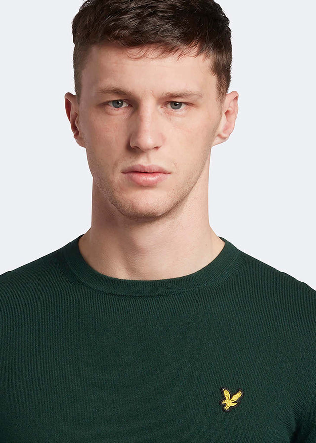 Lyle & Scott Pullover  Cotton merino crew jumper - dark green 