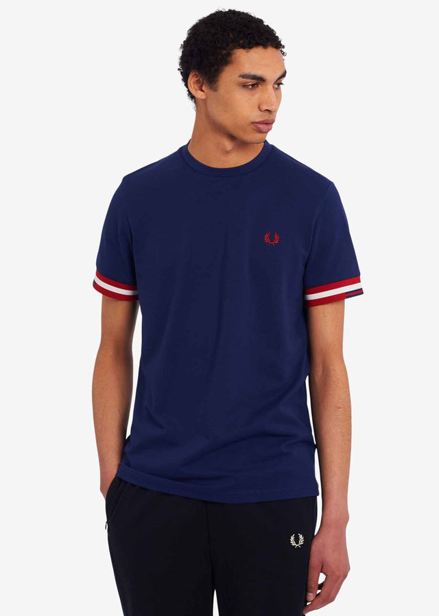 Fred Perry T-Shirts  Abstract cuff t-shirt - french navy 
