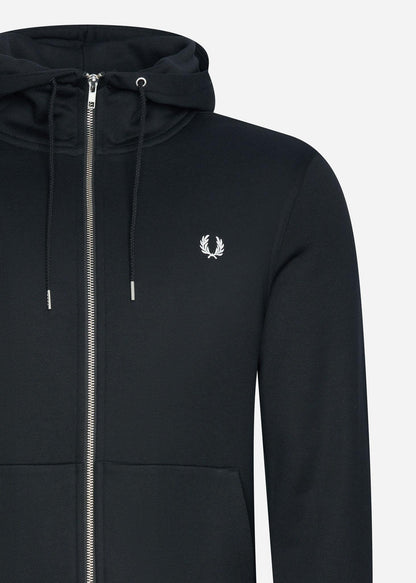 Fred Perry Vesten  Hooded aw zip through sweatshirt - black 