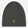 Lyle & Scott Mutsen  Knitted ribbed beanie - mid grey marl 
