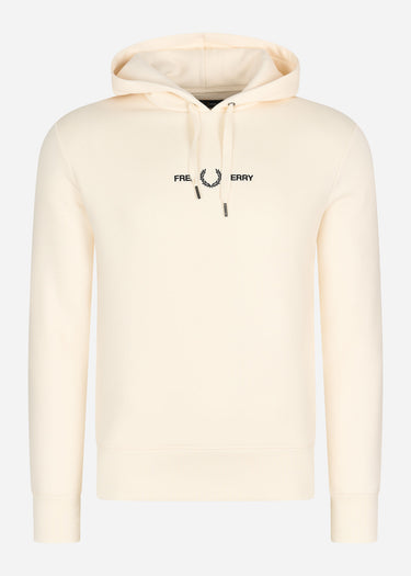Fred Perry Hoodies  Embroidered hooded sweatshirt - ecru 