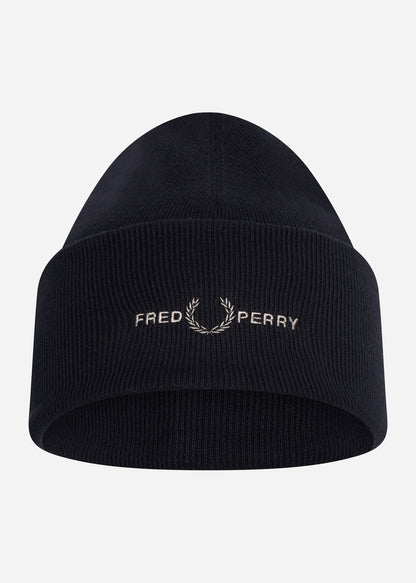 Fred Perry Mutsen  Graphic beanie - black 