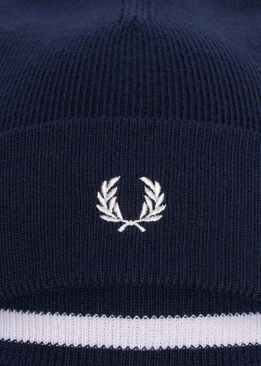 Fred Perry Mutsen  Merino wool beanie - navy snow white 