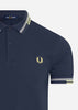 Fred Perry Polo's  Abstract tipped polo shirt - dark airforce 