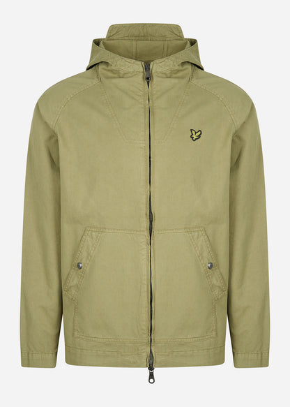 Lyle & Scott Jassen  Garment dyed zip through jacket - seaweed 