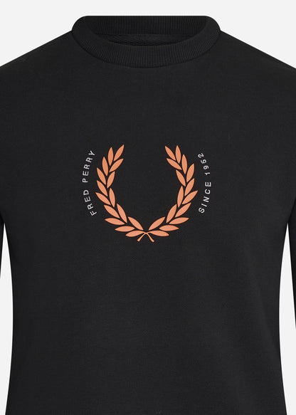 Fred Perry Truien  Laurel wreath sweatshirt - black 