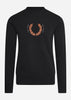 Fred Perry Truien  Laurel wreath sweatshirt - black 