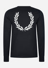 Fred Perry Longsleeve Tees  Graphic branding ls t-shirt - black 