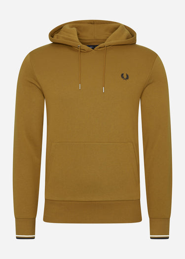 Fred Perry Hoodies  Tipped hooded sweatshirt - dark caramel 