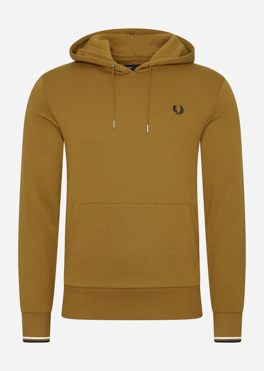 Fred Perry Hoodies  Tipped hooded sweatshirt - dark caramel 