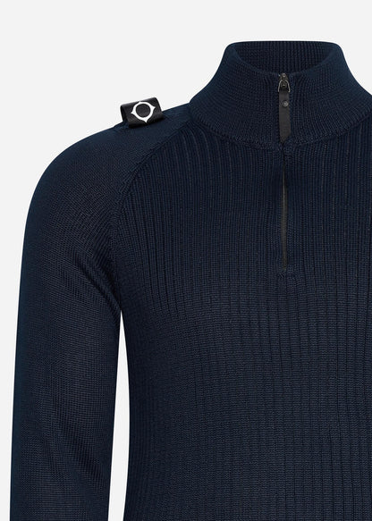 MA.Strum Truien  Quarter zip knit - ink navy 