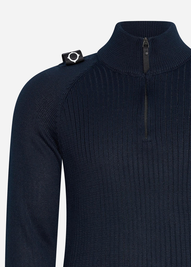 MA.Strum Pullover  Quarter zip knit - ink navy 