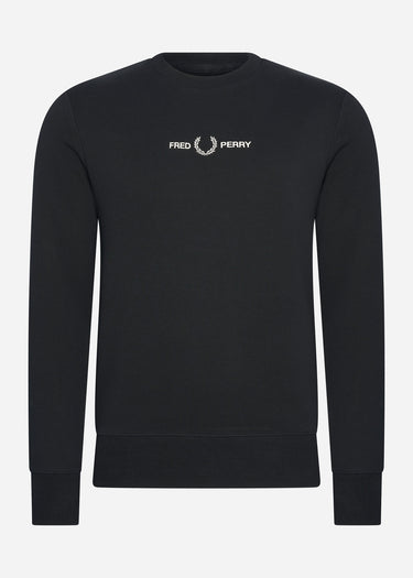 Fred Perry Truien  Embroidered sweatshirt - black 