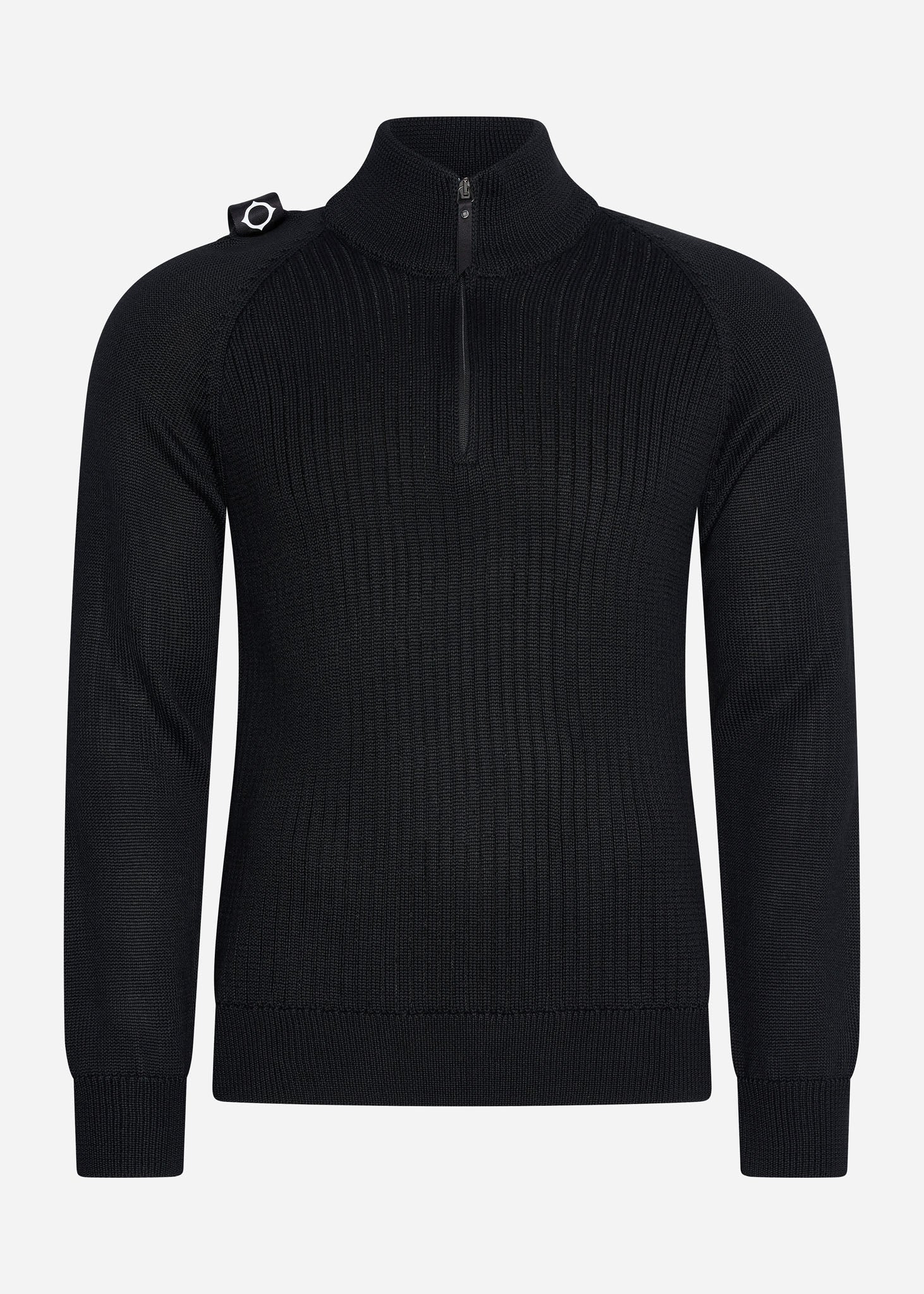 MA.Strum Truien  Quarter zip knit - jet black 