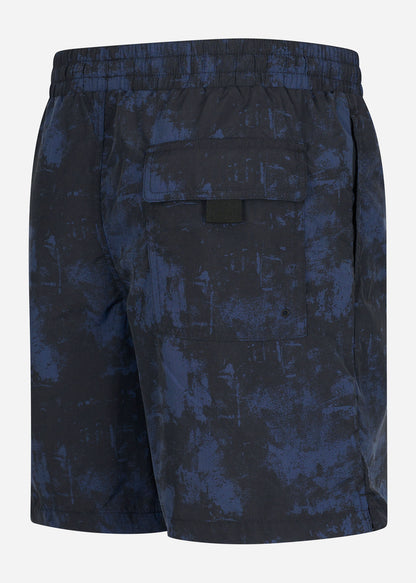 Lyle & Scott Zwembroeken  Erosion print swim short - navy 