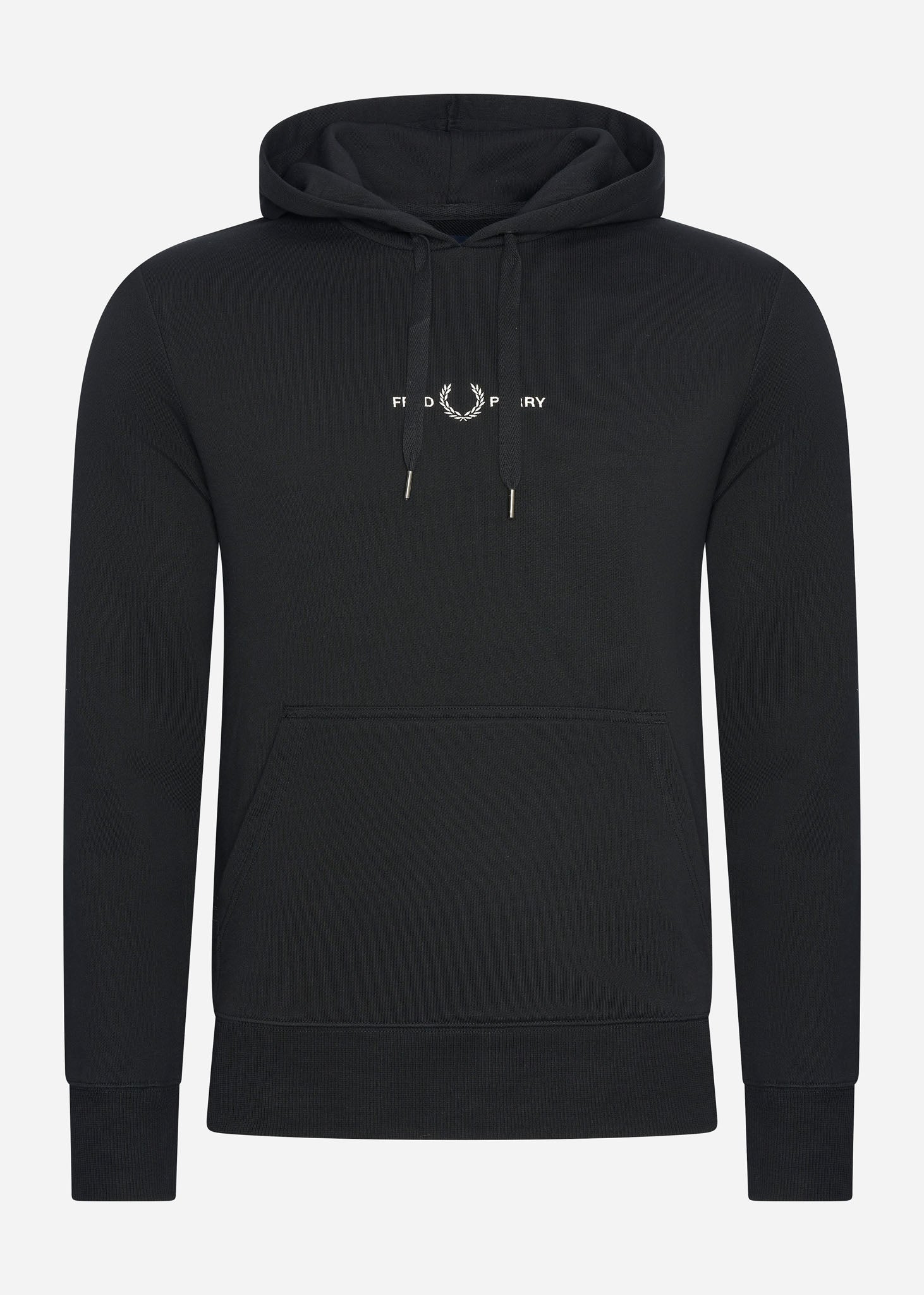 Fred Perry Hoodies  Embroidered hooded sweatshirt - black 