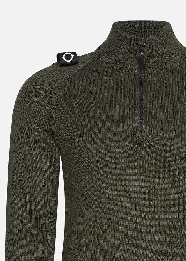 MA.Strum Pullover  Quarter zip knit - oil slick 