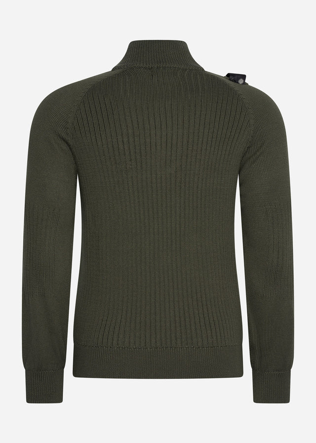 MA.Strum Pullover  Quarter zip knit - oil slick 