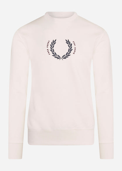 Fred Perry Truien  Laurel wreath sweatshirt - snow white 