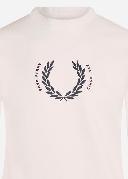 Fred Perry Truien  Laurel wreath sweatshirt - snow white 