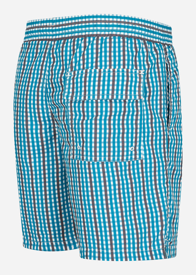 Lyle & Scott Badeshorts  Gingham swim shorts - barrack blue 